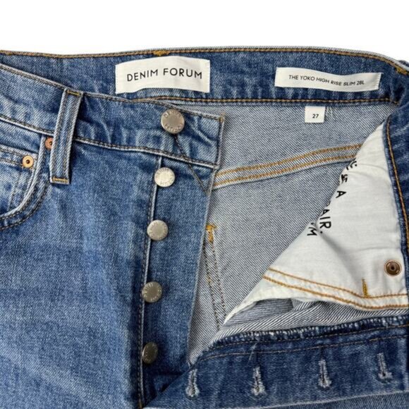 Aritzia Denim Forum Yoko High Rise Slim 28L Jean Women's Size 27 Button Fly - Picture 8 of 11